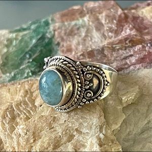 ⭐️ Aquamarine Sterling Silver Ring